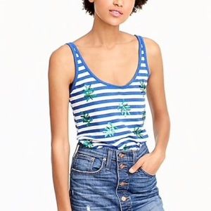 Jcrew Stripe Palm Tree Tank